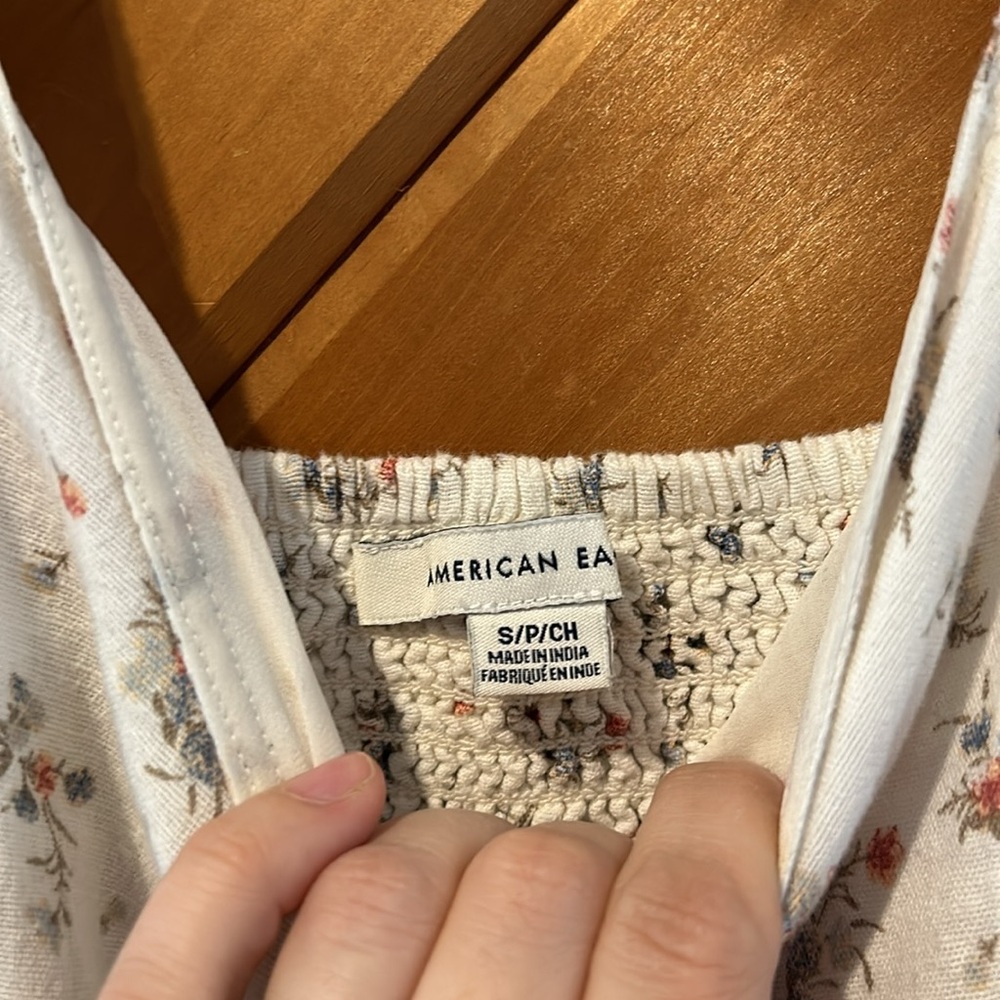 American Eagle floral button up linen blend dress - Picture 5 of 7